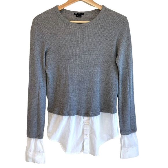 Theory 100% Cotton Layered Thermal Top - Picture 1 of 8